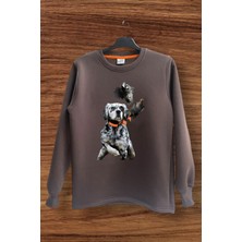 Unısex Avcılık Hunting Vahşi Yaşam Setter Çulluk Keklik Baskılı Regular Fit Bisiklet Yaka Sweatshirt