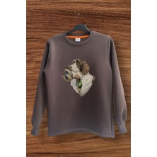 Hunter Avcılık Av Köpeği ve Çulluk Baskılı Regular Fit %100 Pamuk Bisiklet Yaka Sweatshirt