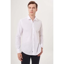 Bisse Regular Fit Düz Beyaz Spor Erkek Gömlek GM23Y231112_D01