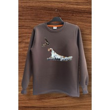 Hunter Avcılık Fermalı English Setter Baskılı Regular Fit Bisiklet Yaka Sweatshirt