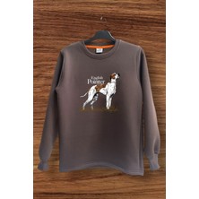 Hunting Avcılık English Pointer Av Köpeği Baskılı Regular Fit %100 Pamuk Bisiklet Yaka Sweatshirt