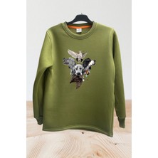 Hunting Avcılık Pointer Çulluk Setter Baskılı Regular Fit %100 Pamuk Bisiklet Yaka Sweatshirt