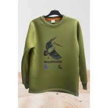 Hunter Avcılık Keklik Avı Baskılı Keklikler Regular Fit %100 Pamuk Bisiklet Yaka Sweatshirt