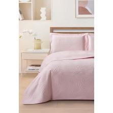 Prag Elyaf Dolgulu Çift Kişilik 240X260 cm Yatak Örtüsü Pudra