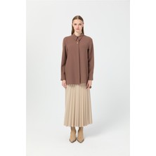 Aksesuar Detaylı Gömlek  Taba