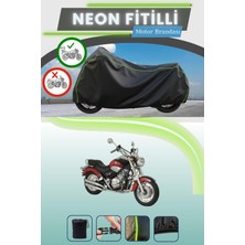 Cemku Shine Siyah Arka Çanta Uyumlu Neon Fitilli Kanuni Tiger 250 Uyumlu Motor Brandası