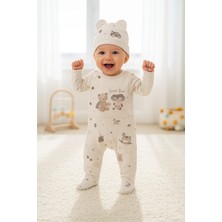Laura Baby Unisex Ayıcık Şapkalı Tulum