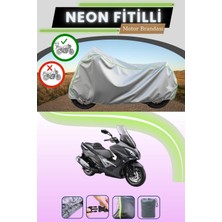 Cemku Shine Gri Arka Çanta Uyumlu Neon Fitilli Kymco Xciting 250I Uyumlu Motosiklet Brandası