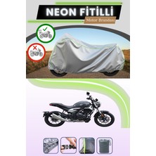 Cemku Shine Gri Arka Çanta Uyumlu Neon Fitilli Voge 500 Ac Uyumlu Motosiklet Brandası