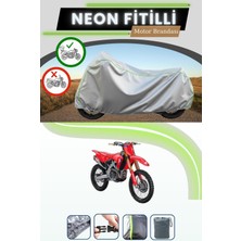 Cemku Shine Gri Arka Çanta Uyumlu Neon Fitilli Honda Crf 250 Uyumlu Motosiklet Brandası