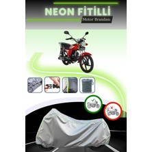 Cemku Shine Gri Neon Fitilli Yuki Yk 100-B Uyumlu Motosiklet Brandası