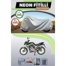 Cemku Shine Gri Arka Çanta Uyumlu Neon Fitilli Mondial Kd 125 F Uyumlu Motosiklet Brandası