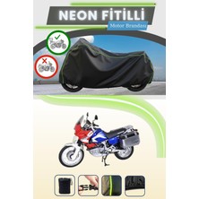 Cemku Shine Siyah Arka Çanta Uyumlu Neon Fitilli Honda Xrv 750 Africa Twin Uyumlu Motor Brandası