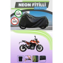 Cemku Shine Siyah Arka Çanta Uyumlu Neon Fitilli Ktm 250 Duke Abs Uyumlu Motor Brandası