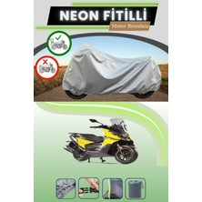 Cemku Shine Gri Arka Çanta Uyumlu Neon Fitilli Motolux Ragner 250 Uyumlu Motosiklet Brandası