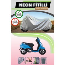 Cemku Shine Gri Arka Çanta Uyumlu Neon Fitilli Tvs Jupiter 125 Uyumlu Motosiklet Brandası