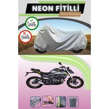 Cemku Shine Gri Arka Çanta Uyumlu Neon Fitilli Voge 525 R Uyumlu Motosiklet Brandası