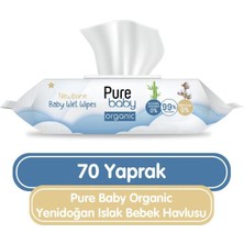 Pure Baby Organic Yenidoğan Islak Havlu Mendil 70 Yaprak