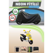 Cemku Shine Siyah Arka Çanta Uyumlu Neon Fitilli Yuki Yb 150 Jumbo Uyumlu Motor Brandası