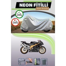 Cemku Shine Gri Arka Çanta Uyumlu Neon Fitilli Aprilia Rsv Mille Uyumlu Motosiklet Brandası