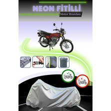 Cemku Shine Gri Neon Fitilli Mondial 125 Agk Uyumlu Motosiklet Brandası