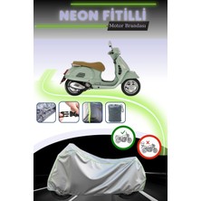 Cemku Shine Gri Neon Fitilli Vespa Gts 300 Uyumlu Motosiklet Brandası