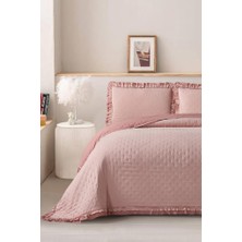 Lisbon Elyaf Dolgulu Çift Kişilik 240X260 cm Yatak Örtüsü Pudra