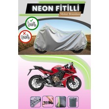 Cemku Shine Gri Arka Çanta Uyumlu Neon Fitilli Honda Cbr 600 F Uyumlu Motosiklet Brandası