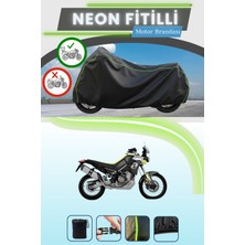 Cemku Shine Siyah Arka Çanta Uyumlu Neon Fitilli Aprilia Tuareg Uyumlu Motor Brandası