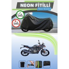 Cemku Shine Siyah Arka Çanta Uyumlu Neon Fitilli Voge 300 Ds Uyumlu Motor Brandası