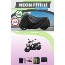 Cemku Shine Siyah Arka Çanta Uyumlu Neon Fitilli Sym Mmbcu D53 Uyumlu Motor Brandası