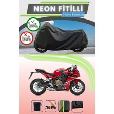 Cemku Shine Siyah Arka Çanta Uyumlu Neon Fitilli Honda Cbr 600 Fa Uyumlu Motor Brandası
