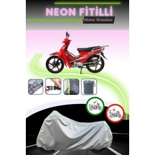 Cemku Shine Gri Neon Fitilli Mondial 100 Mfh Uyumlu Motosiklet Brandası