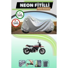 Cemku Shine Gri Arka Çanta Uyumlu Neon Fitilli Ducati Scrambler Urban Motard Uyumlu Motosiklet Brandası