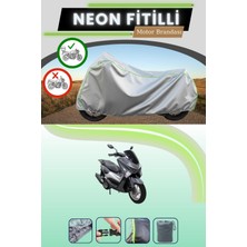 Cemku Shine Gri Arka Çanta Uyumlu Neon Fitilli Apec Apx5 Uyumlu Motosiklet Brandası