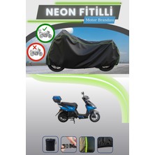 Cemku Shine Siyah Arka Çanta Uyumlu Neon Fitilli Falcon Nitro 50 Uyumlu Motor Brandası