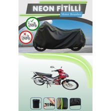 Cemku Shine Siyah Arka Çanta Uyumlu Neon Fitilli Bisan Terra 125 Uyumlu Motor Brandası