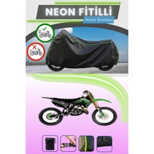 Cemku Shine Siyah Arka Çanta Uyumlu Neon Fitilli Kawasaki Kx 125 Uyumlu Motor Brandası