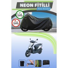 Cemku Shine Siyah Arka Çanta Uyumlu Neon Fitilli Kymco Agility 125 Uyumlu Motor Brandası
