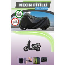 Cemku Shine Siyah Arka Çanta Uyumlu Neon Fitilli Kymco Agility S 125 Uyumlu Motor Brandası