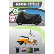 Cemku Shine Siyah Arka Çanta Uyumlu Neon Fitilli Peugeot Django 125 Uyumlu Motor Brandası