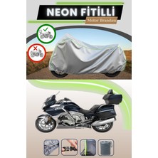 Cemku Shine Gri Arka Çanta Uyumlu Neon Fitilli Bmw K 1600 Gtl Uyumlu Motosiklet Brandası
