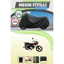 Cemku Shine Siyah Arka Çanta Uyumlu Neon Fitilli Abush Cg 50 Plus Uyumlu Motor Brandası
