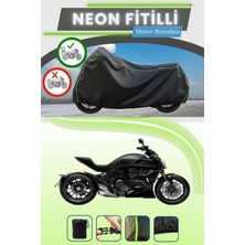 Cemku Shine Siyah Arka Çanta Uyumlu Neon Fitilli Ducati Diavel Uyumlu Motor Brandası
