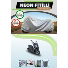 Cemku Shine Gri Arka Çanta Uyumlu Neon Fitilli Kymco Dink R 150 Uyumlu Motosiklet Brandası