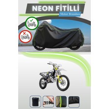 Cemku Shine Siyah Arka Çanta Uyumlu Neon Fitilli Husqvarna Te 300I Uyumlu Motor Brandası