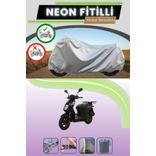 Cemku Shine Gri Arka Çanta Uyumlu Neon Fitilli Sym Xpro Iı 125 Uyumlu Motosiklet Brandası