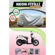 Cemku Shine Gri Arka Çanta Uyumlu Neon Fitilli Yamaha Xenter 150 Uyumlu Motosiklet Brandası