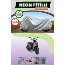 Cemku Shine Gri Arka Çanta Uyumlu Neon Fitilli Mondial 50 Beestreet Uyumlu Motosiklet Brandası