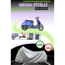Cemku Shine Gri Neon Fitilli Yuki ZN-150T-E5 Legend Uyumlu Motosiklet Brandası